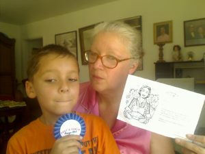 Spane and I with the Blue Ribbon for Pork Roast with Balsamic Mustard Rub