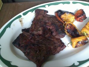 Meat grilled and ready for chopping