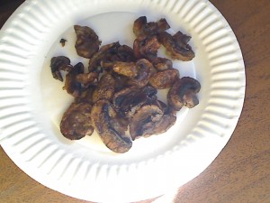 Grilled Mushrooms and Shallots for Chicken a la King