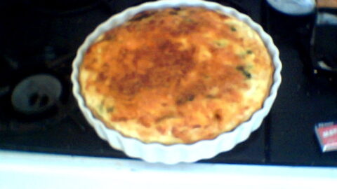 scramble burger quiche