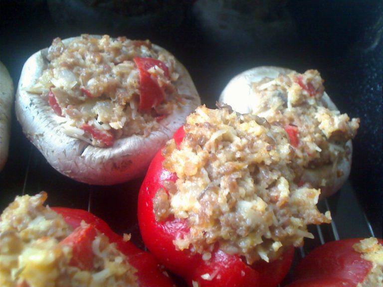 Stuffed Mushrooms and Stuffed Peppers