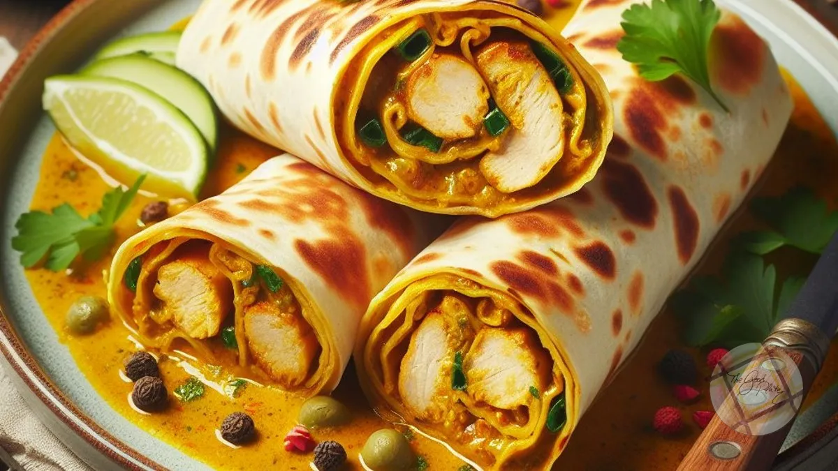 Curried Chicken Roll Ups On Lavash