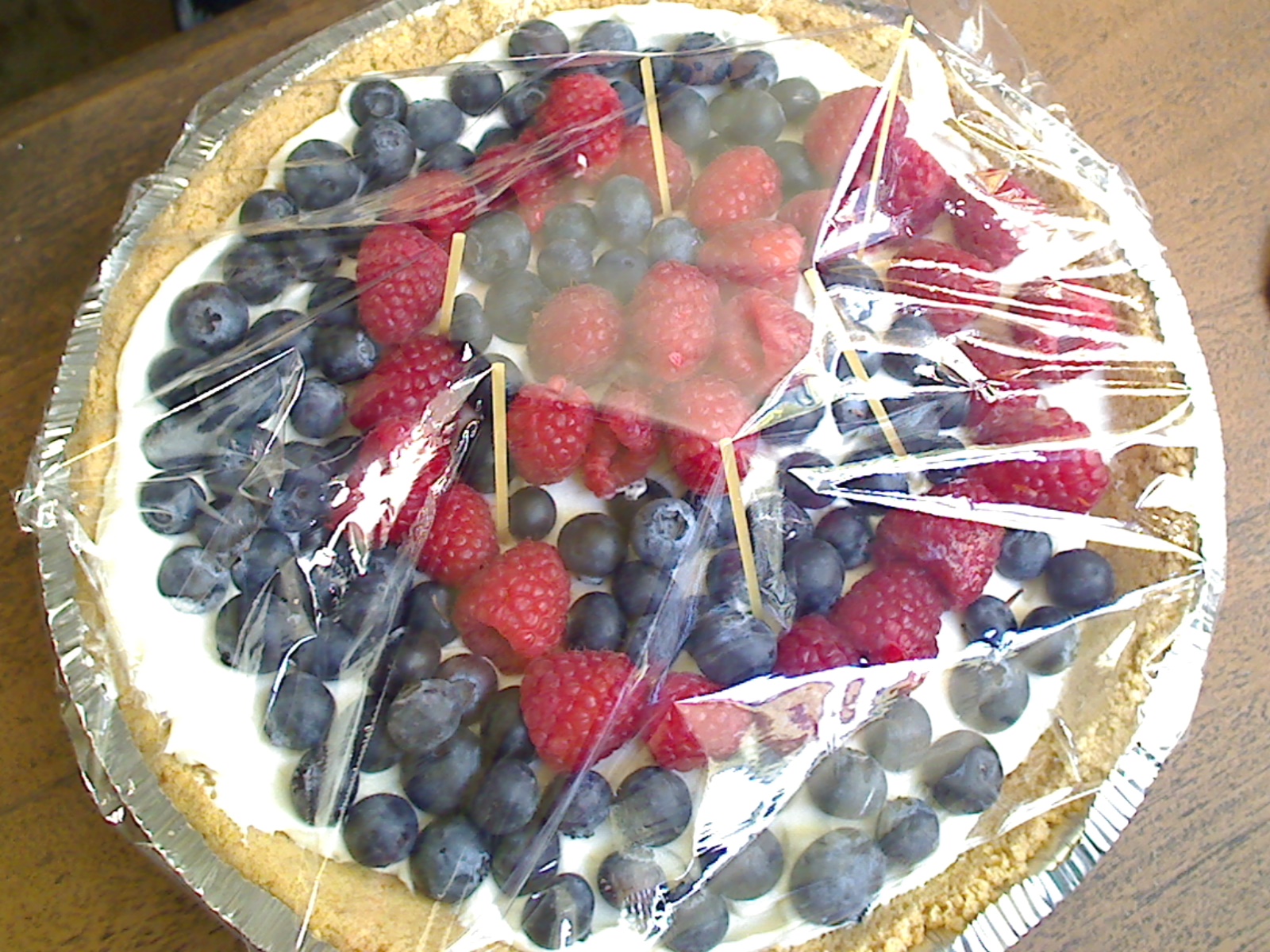 Fresh Raspberry Blueberry Cream Tart