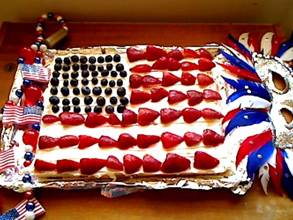 No-bake 4th of July tort wafer cake