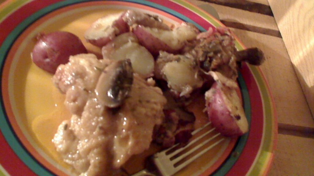 Braised Chicken with Onions and Mushrooms in the Nesco