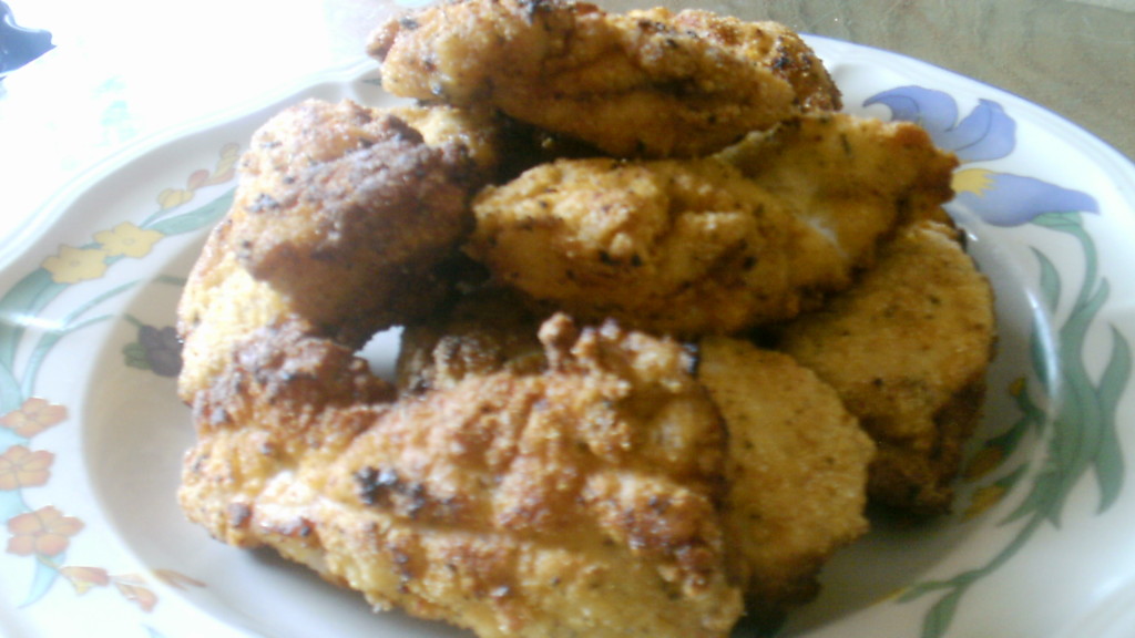 Plate of Bacon Fried Chicken Fingers