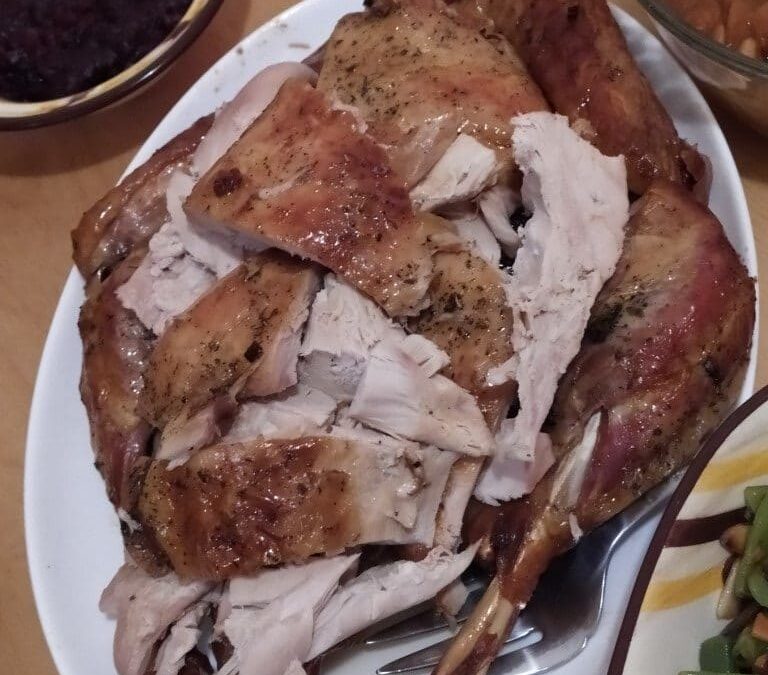carved whole turkey