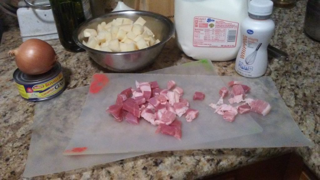 Hearty Clam Chowder Mis en Place