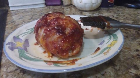 Bacon Wrapped Spicy Ham Roll Stuffed Chicken