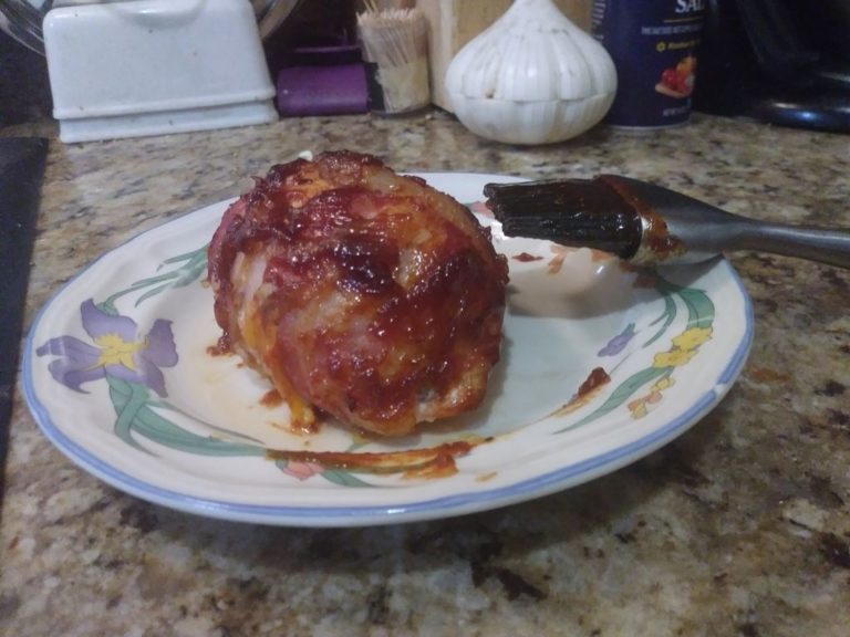 Bacon Wrapped Spicy Ham Roll Stuffed Chicken