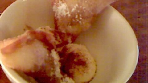 Apple Stuffed Wontons with Spicy Ice Cream