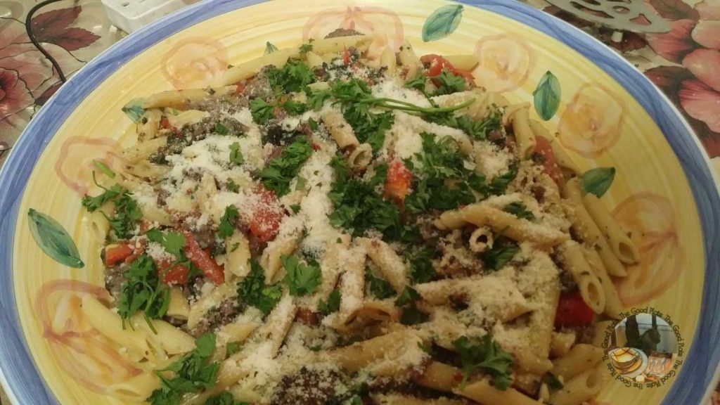 Penne Al'Arrabbiata with Sausage and Red Pepper