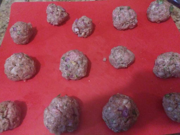 Meatballs ready to bake