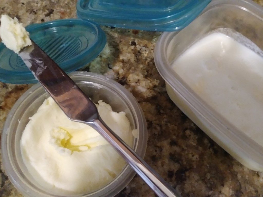 Fresh buttermilk and butter from the Braun food processor