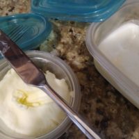 Fresh buttermilk and butter from the Braun food processor