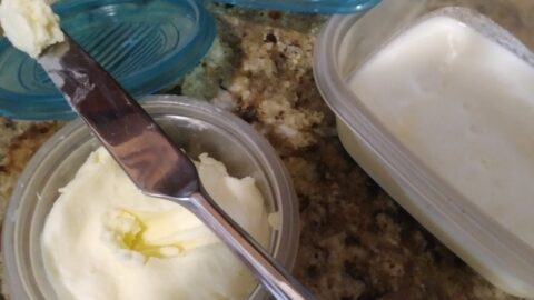 Fresh buttermilk and butter from the Braun food processor