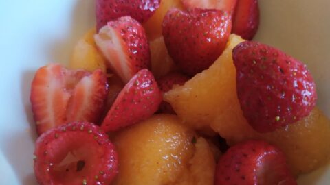 Spicy Strawberry Cantaloupe Salad