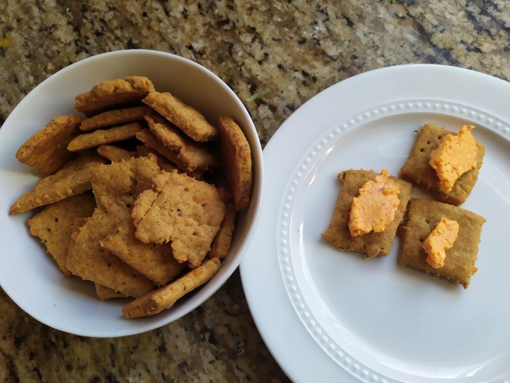 Sourdough Crackers with Pimento Cheese