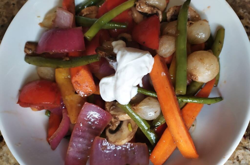 Roasted Vegetables with Balsamic Butter Sauce