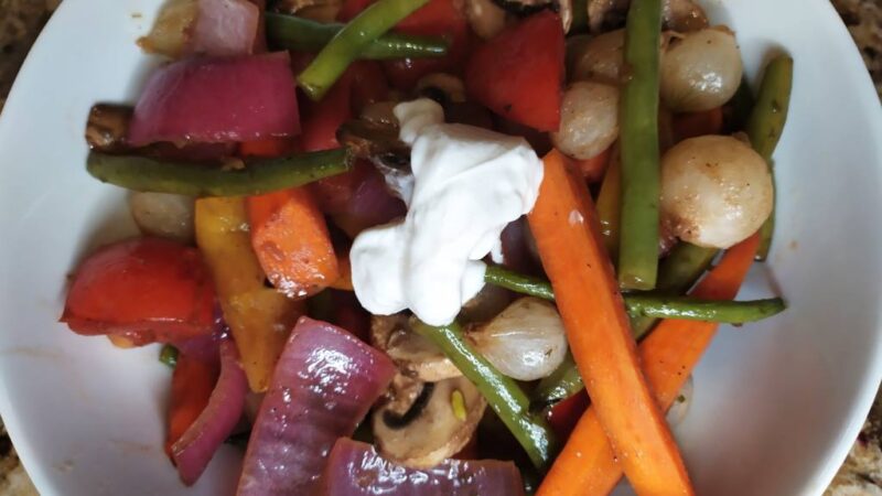 Roasted Vegetables with Balsamic Butter Sauce