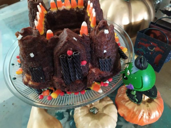 Haunted Halloween Pumpkin Fortress Cake