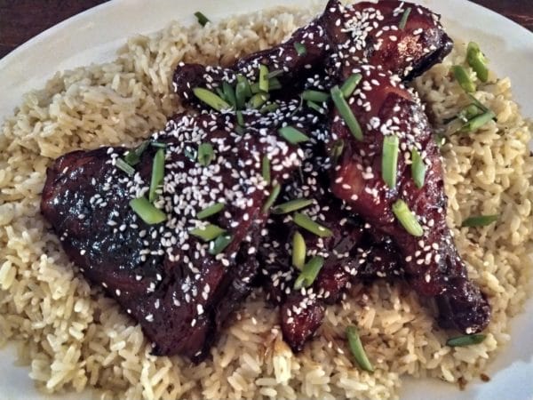 Asian Chicken with Molasses Glaze and Rice