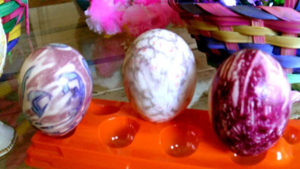 silk tie dyed eggs