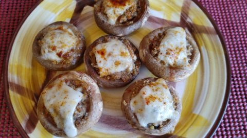 Air Fryer Stuffed Mushrooms