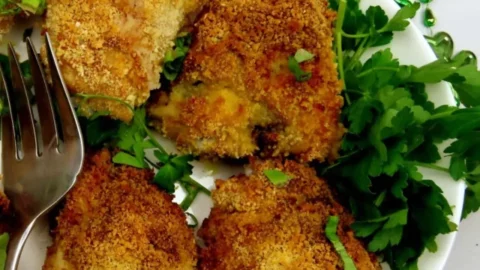 Air Fryer Chicken Thighs stuffed with Pesto