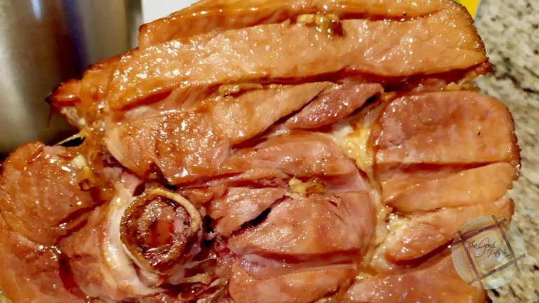 Garlic Studded Ham with Cherry Glaze in the Nesco