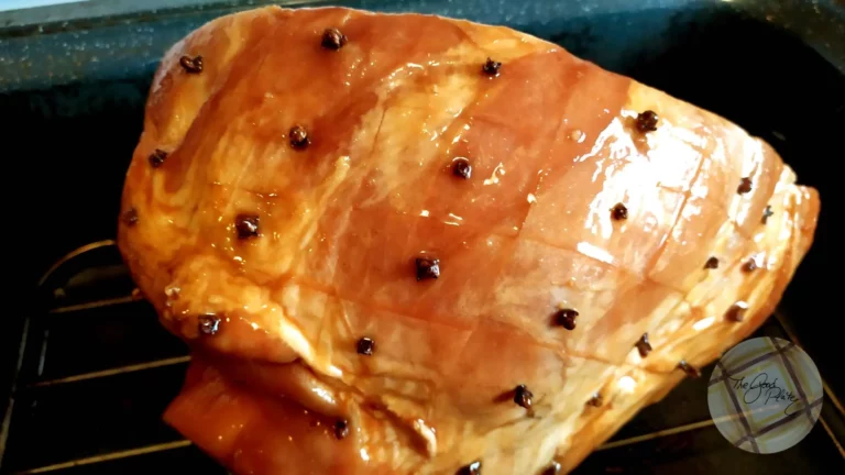 Garlic Studded Ham with Cherry Glaze in the Nesco