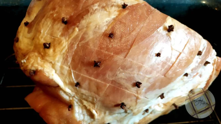 Garlic Studded Ham with Cherry Glaze in the Nesco