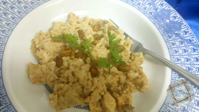 risotto with gorgonzola and pistachios