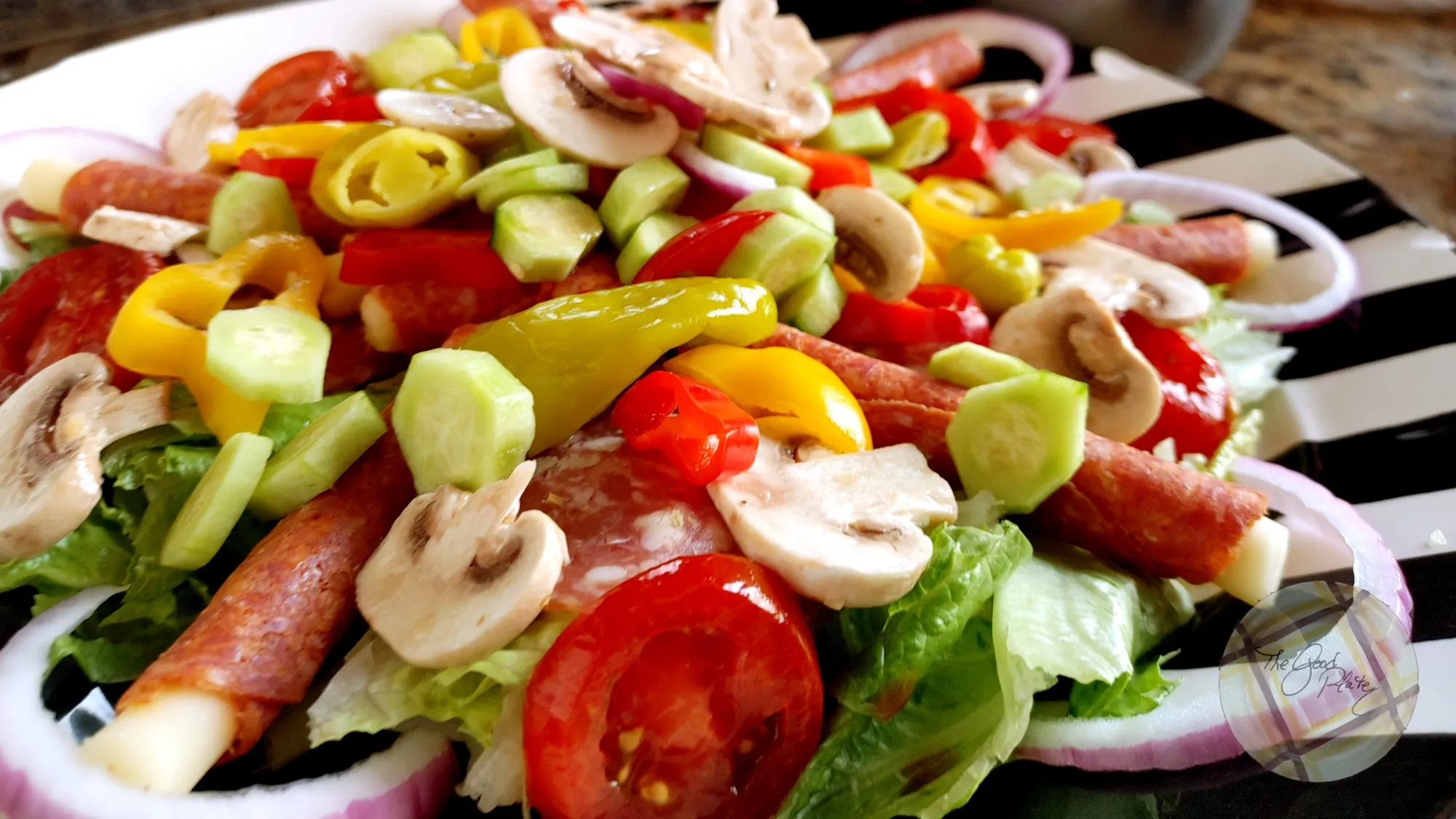 Antipasto salad with Panino