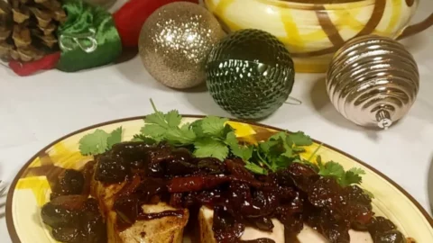Sous Vide Pork Loin with Cranberry Cherry Reduction
