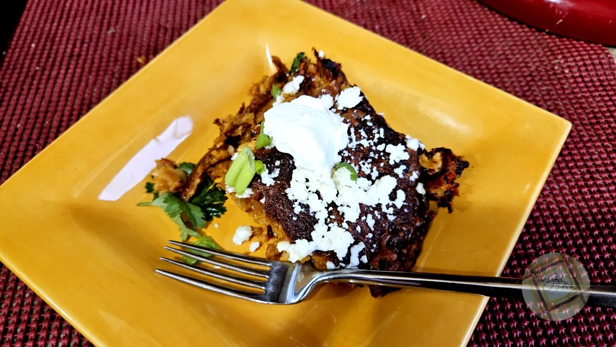 Stacked Enchiladas with Red Chipotle Sauce