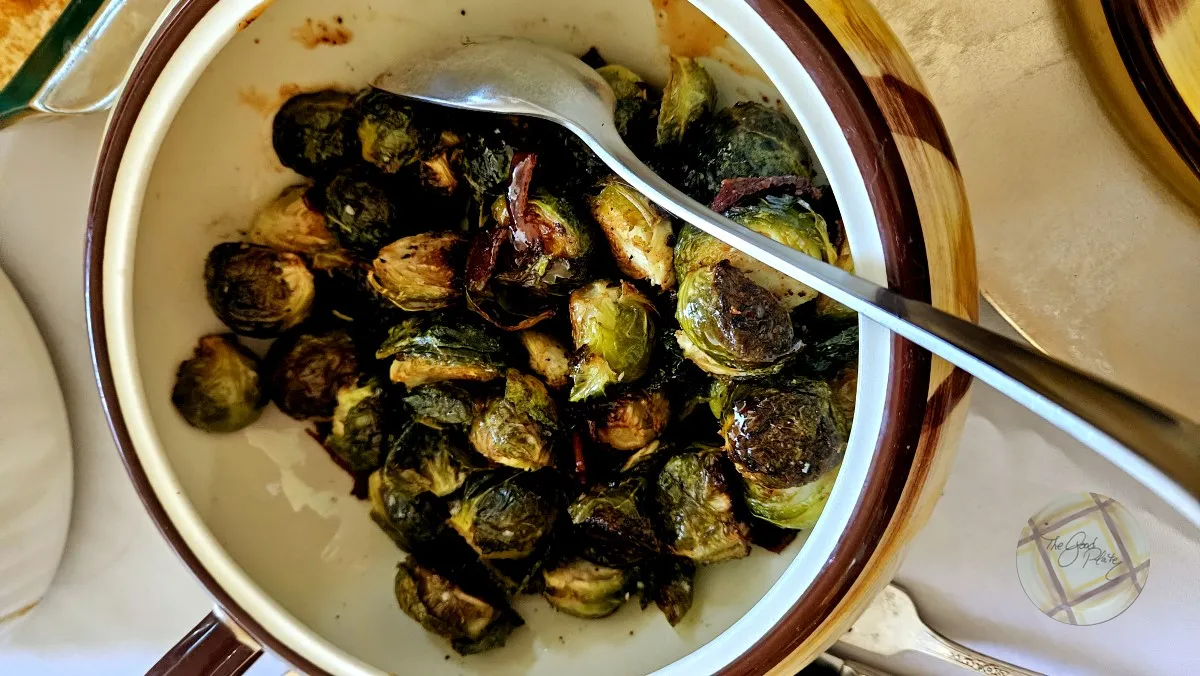 Boiled Apple Cider Glazed Roasted Brussels Sprouts with Bacon