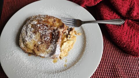 Baked Apple French Toast Casserole Served