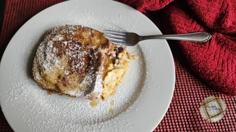 Baked Apple French Toast Casserole Served