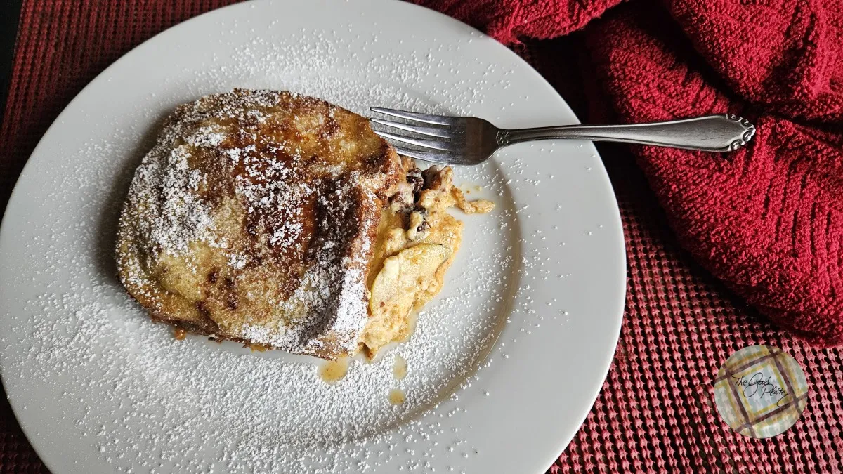 Baked Apple French Toast Casserole Served for breakfast