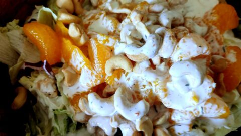 Orange Cashew Ranch Salad Served