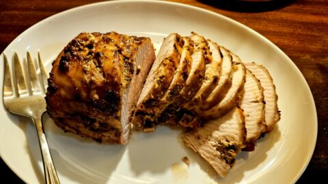 Roasted Balsamic Pork Loin Served