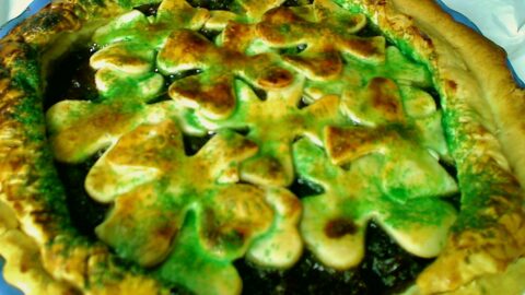 Snake And Shamrock Pie Served