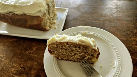 Banana Bread Cream Cheese Frosting Served