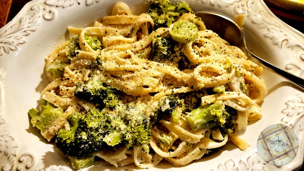 Fettuccini With Broccoli Plated