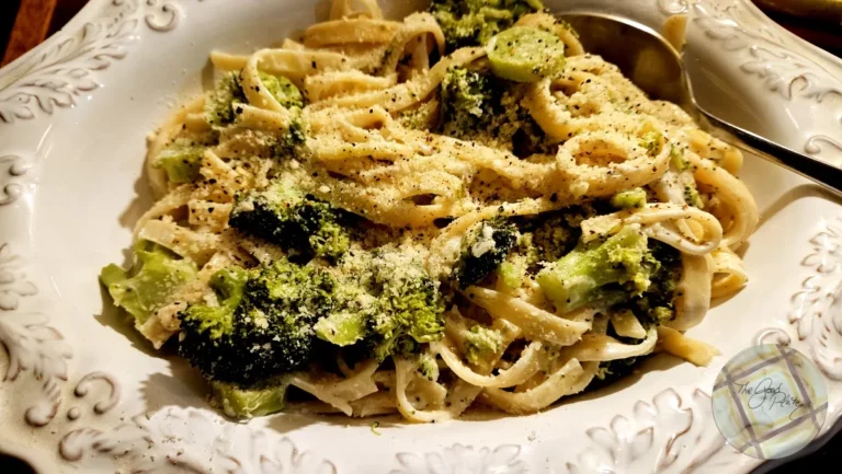 Fettuccini With Broccoli Served