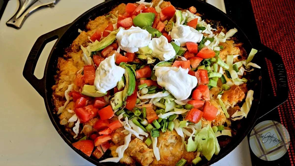 Turkey Taco Tot Hotdish Garnish