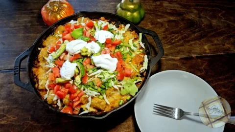 Turkey Taco Tot Hotdish Served