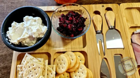 Cranberry Jam Goat Cheese Served