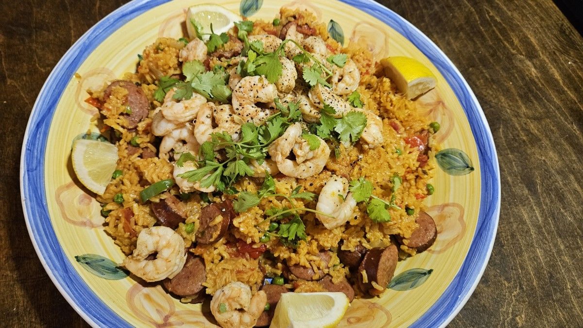 Shrimp Paella In An Instant Served